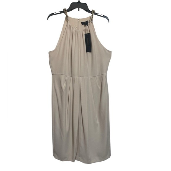 NWT Donna Karan NY Cream Halter Sleeveless Midi Dress. Size 14 - Picture 3 of 12
